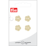 Prym Union Knopf Poly-Button 2 Hole Flower 12mm Yellow - Pack of 4