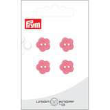 Prym Union Knopf Poly-Button 2 Hole Flower 12mm Pink - Pack of 4