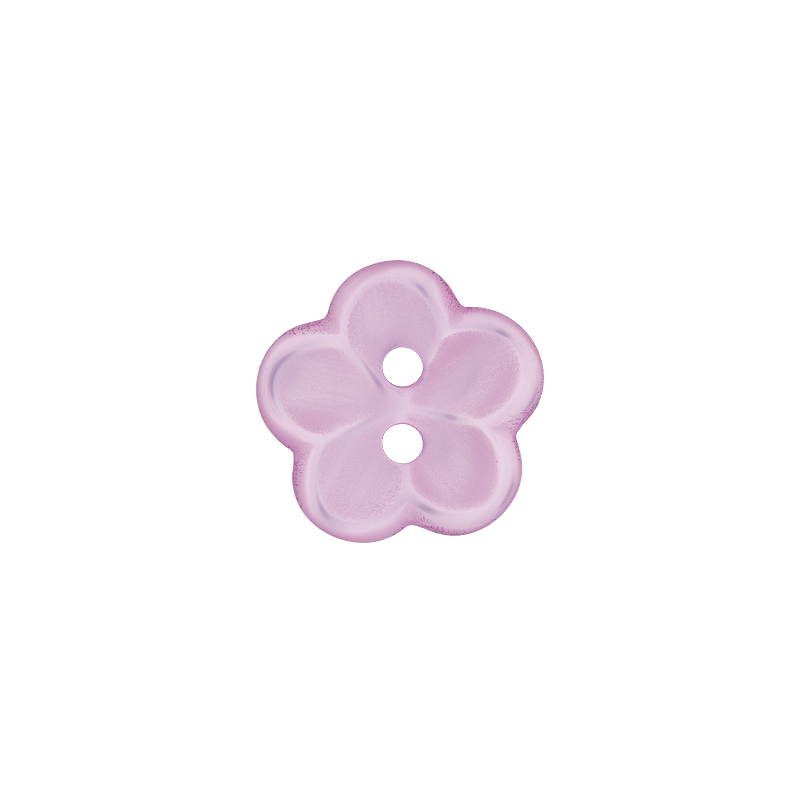 Prym Union Knopf Poly-Button 2 Hole Flower 12mm Lilac - Pack of 4