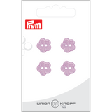 Prym Union Knopf Poly-Button 2 Hole Flower 12mm Lilac - Pack of 4