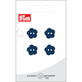 Prym Union Knopf Poly-Button 2 Hole Flower 12mm Navy - Pack of 4