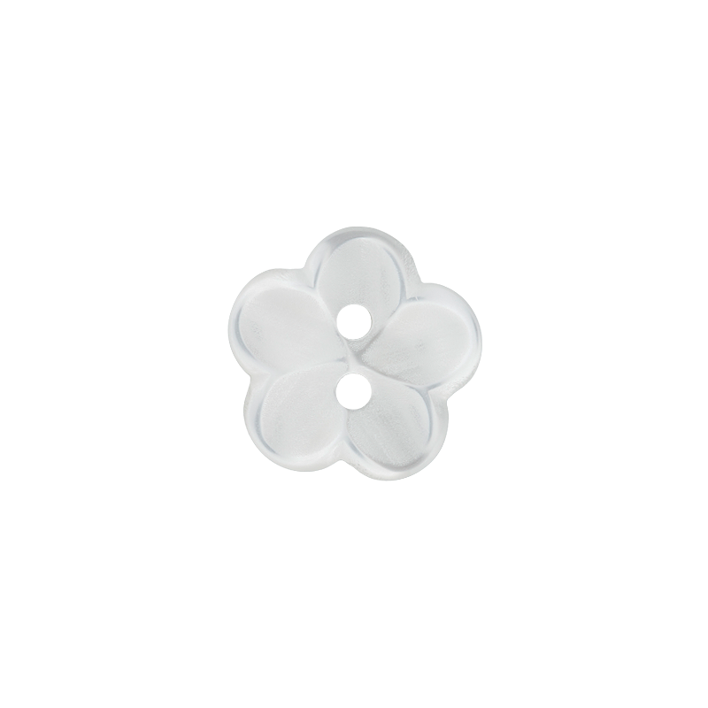 Prym Union Knopf Poly-Button 2 Hole Flower 18mm White - Pack of 3