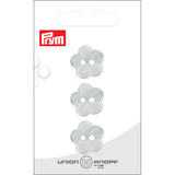 Prym Union Knopf Poly-Button 2 Hole Flower 18mm White - Pack of 3