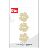 Prym Union Knopf Poly-Button 2 Hole Flower 18mm Yellow - Pack of 3