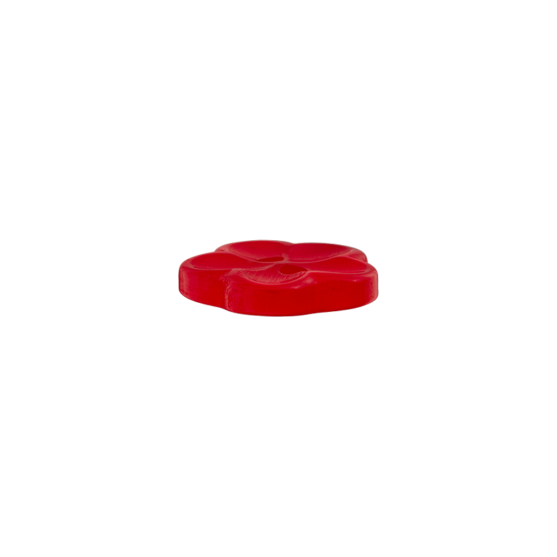 Prym Union Knopf Poly-Button 2 Hole Flower 18mm Red - Pack of 3