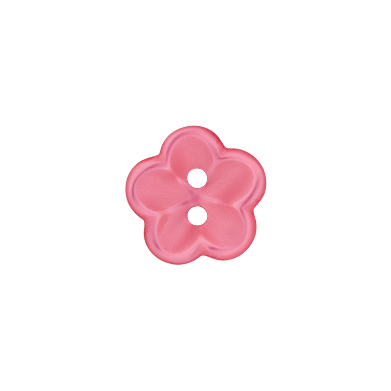 Prym Union Knopf Poly-Button 2 Hole Flower 18mm Pink - Pack of 3