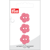 Prym Union Knopf Poly-Button 2 Hole Flower 18mm Pink - Pack of 3