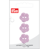 Prym Union Knopf Poly-Button 2 Hole Flower 18mm Lilac - Pack of 3