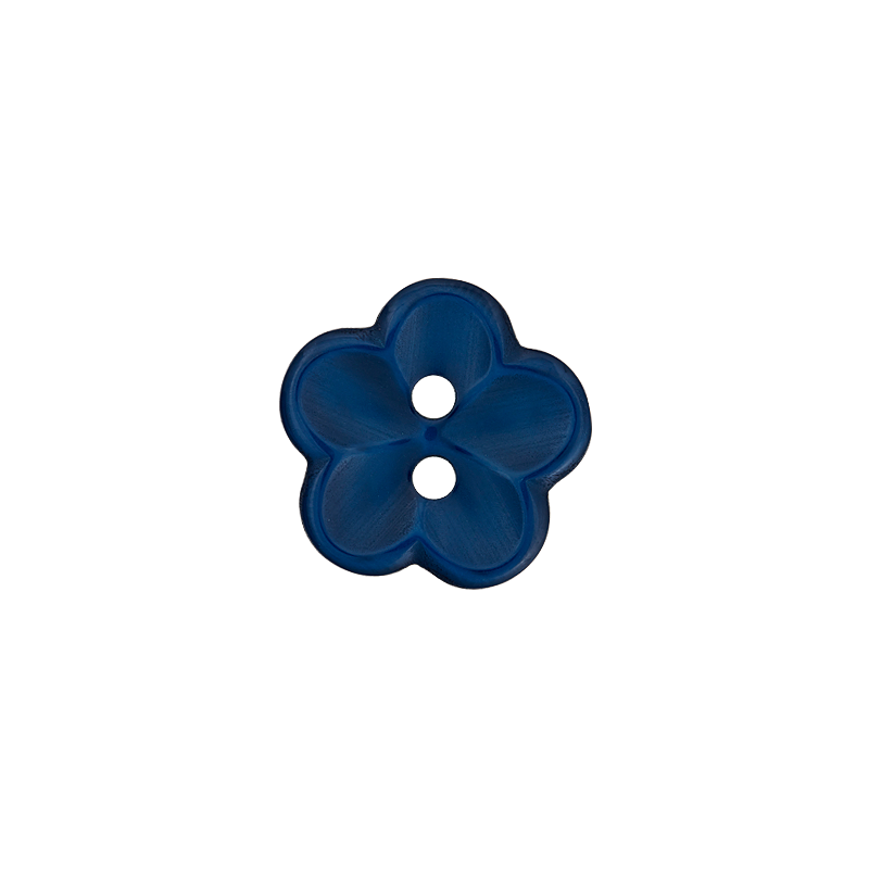 Prym Union Knopf Poly-Button 2 Hole Flower 18mm Navy - Pack of 3