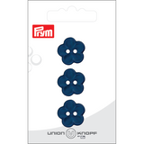 Prym Union Knopf Poly-Button 2 Hole Flower 18mm Navy - Pack of 3
