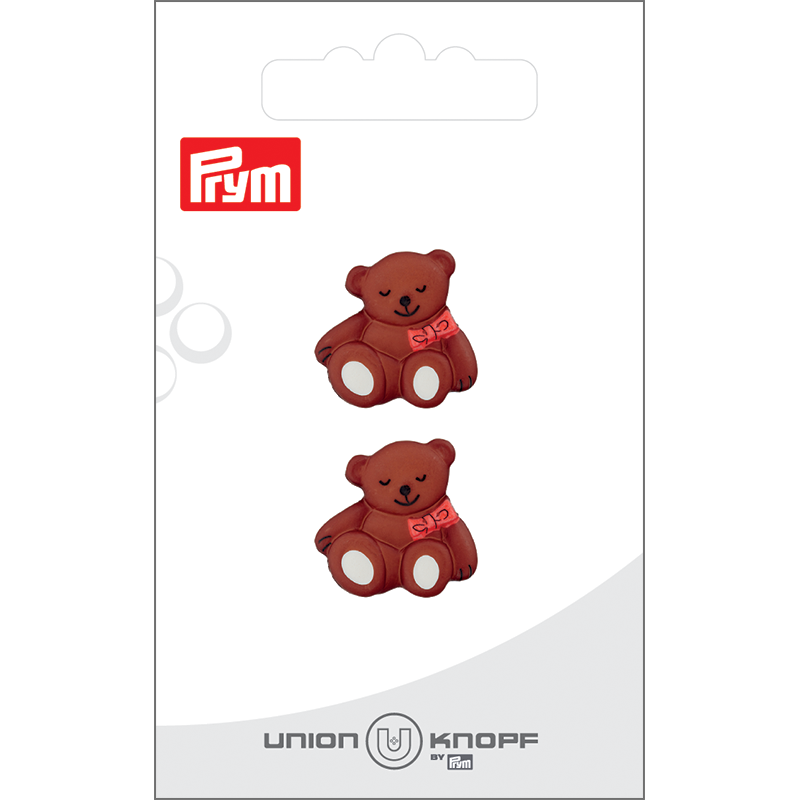 Prym Union Knopf Poly-Button Shank Bear 19mm M-Brown - Pack of 2
