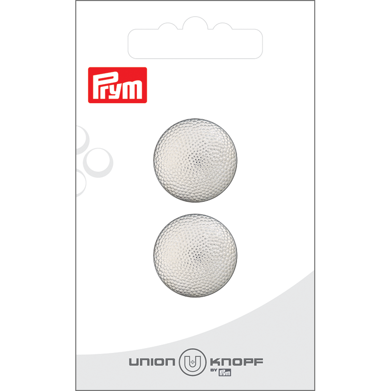 Prym Union Knopf Metal Button Shank 20mm Silver - Pack of 2