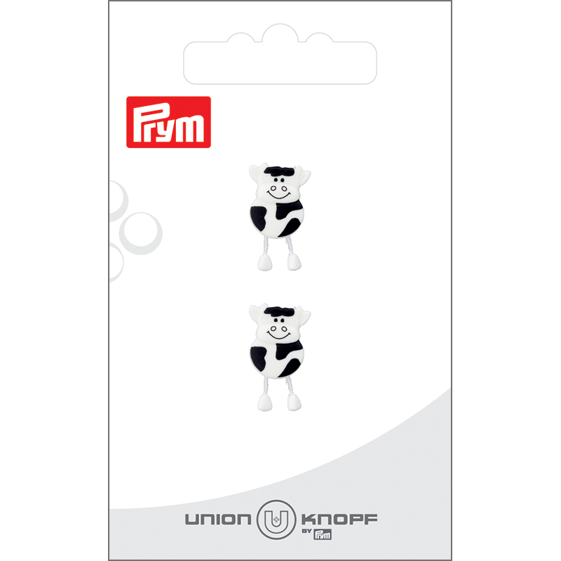 Prym Union Knopf Poly-Button Shank Cow 18mm White - Pack of 2