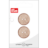 Prym Union Knopf Coconut Button 2 Hole 23mm L-Brown - Pack of 2