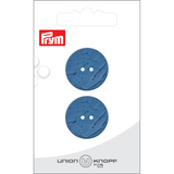 Prym Union Knopf Coconut Button 2 Hole 23mm Blue - Pack of 2