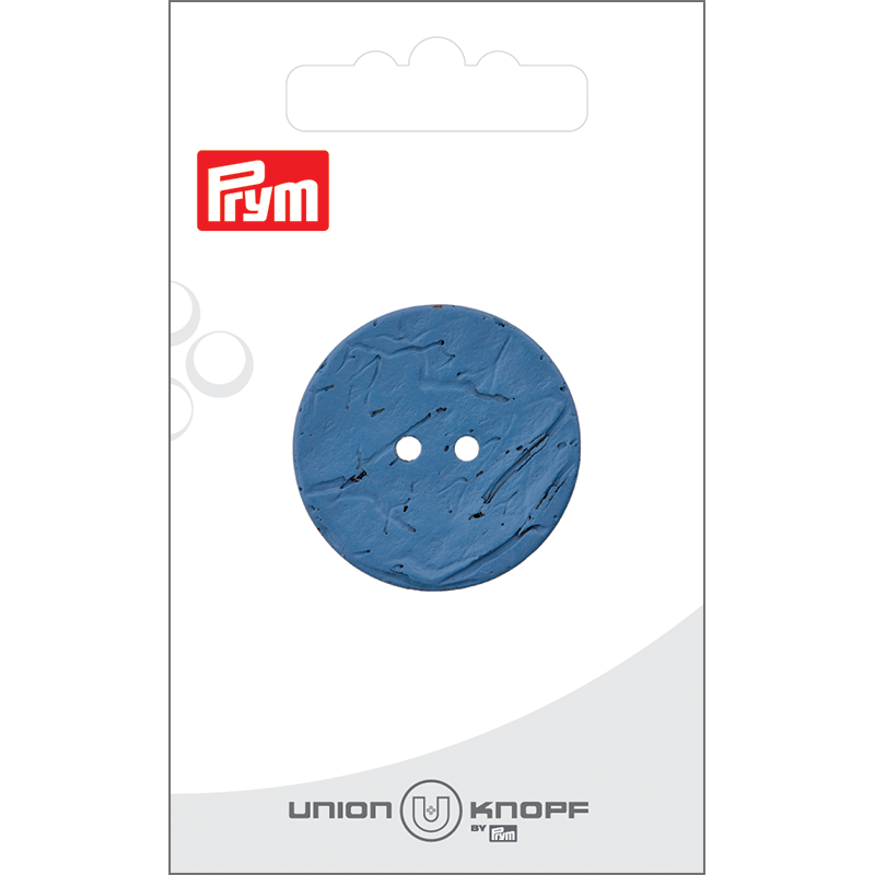 Prym Union Knopf Coconut Button 2 Hole 30mm Blue - Pack of 1