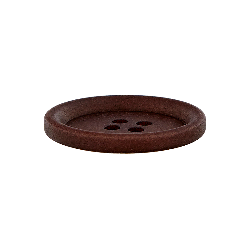 Prym Union Knopf Corozo Button 4 Hole 15mm D-Brown - Pack of 4