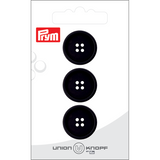 Prym Union Knopf Corozo Button 4 Hole 20mm Black - Pack of 3