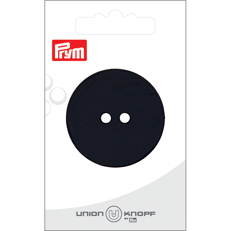 Prym Union Knopf Poly-Button 2 Hole 40mm Black - Pack of 1