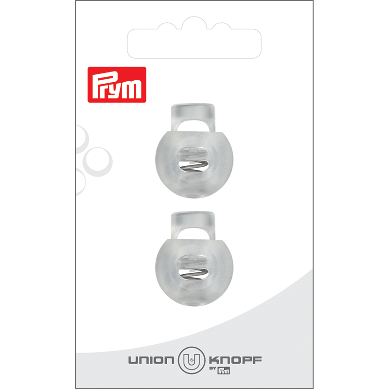Prym Union Knopf Cord Stop/Width 8mm 4 Hole 20mm Transp. - Pack of 2