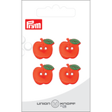 Prym Union Knopf Poly-Button 2 Hole Apple 18mm Red - Pack of 4