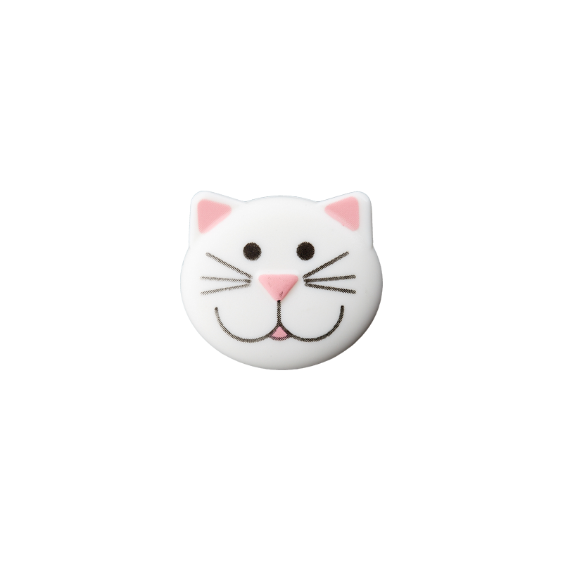 Prym Union Knopf Poly-Button Shank Cat 20mm White - Pack of 2