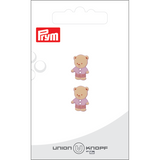 Prym Union Knopf Poly-Button 2 Hole Bear 15mm Lilac - Pack of 2