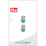 Prym Union Knopf Poly-Button 2 Hole Bear 15mm Blue - Pack of 2