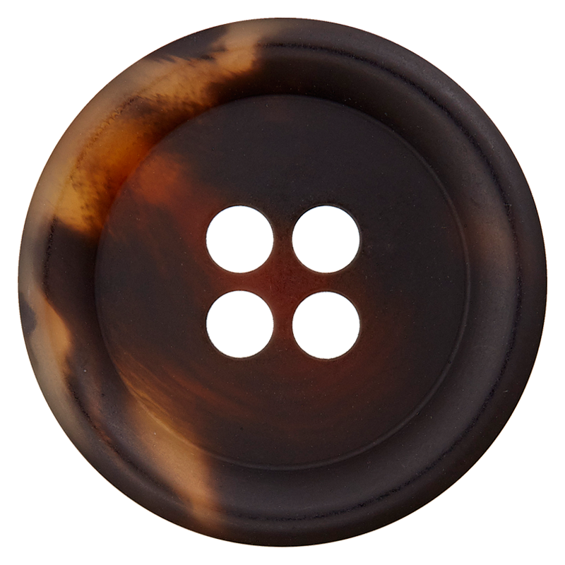 Prym Union Knopf Poly-Button 4 Hole 18mm Dark Brown - Pack of 3