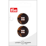 Prym Union Knopf Poly-Button 4 Hole 23mm Dark Brown - Pack of 2