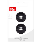 Prym Union Knopf Poly-Button 4 Hole 23mm Black - Pack of 2