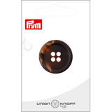 Prym Union Knopf Poly-Button 4 Hole 28mm Dark Brown - Pack of 1