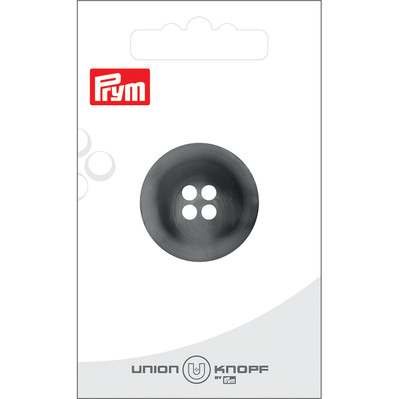 Prym Union Knopf Poly-Button 4 Hole 28mm Medium Grey - Pack of 1