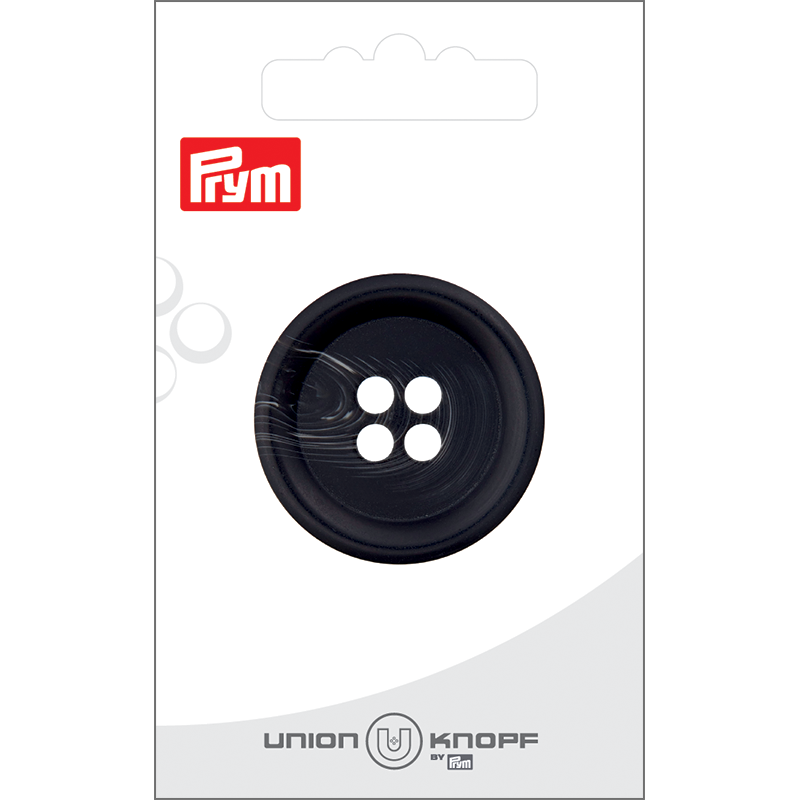 Prym Union Knopf Poly-Button 4 Hole 34mm Black - Pack of 1