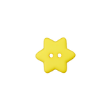 Prym Union Knopf Poly-Button 2 Hole Star 15mm Yellow - Pack of 4