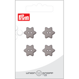 Prym Union Knopf Poly-Button 2 Hole Star 15mm M-Grey - Pack of 4
