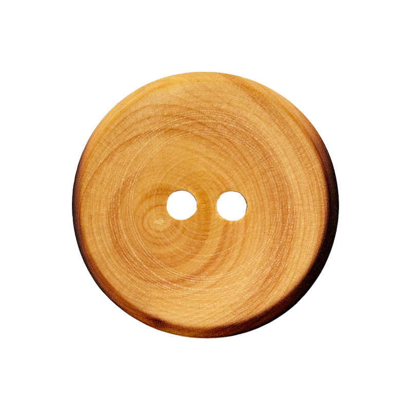 Prym Union Knopf Wood Button 2 Hole 12mm Beige - Pack of 4