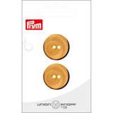 Prym Union Knopf Wood Button 2 Hole 22mm Beige - Pack of 2