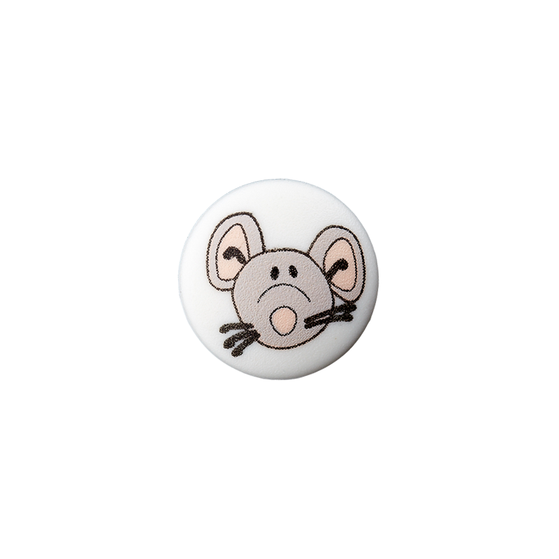 Prym Union Knopf Poly-Button Shank Mouse 12mm White - Pack of 3