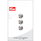 Prym Union Knopf Poly-Button Shank Mouse 12mm White - Pack of 3