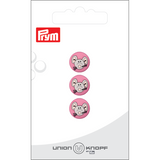 Prym Union Knopf Poly-Button Shank Mouse 12mm Pink - Pack of 3