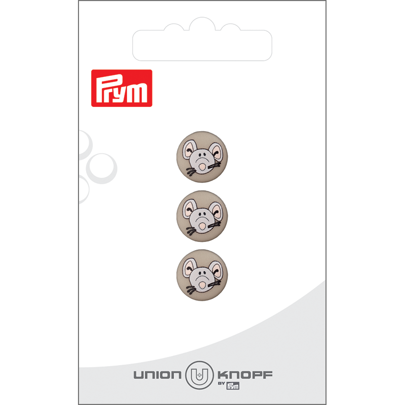 Prym Union Knopf Poly-Button Shank Mouse 12mm M-Grey - Pack of 3