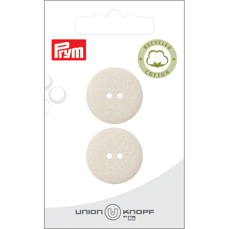 Prym Union Knopf Cott./Poly-Button Rec. 2L 23mm Cream - Pack of 2