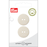 Prym Union Knopf Cott./Poly-Button Rec. 2L 23mm Cream - Pack of 2