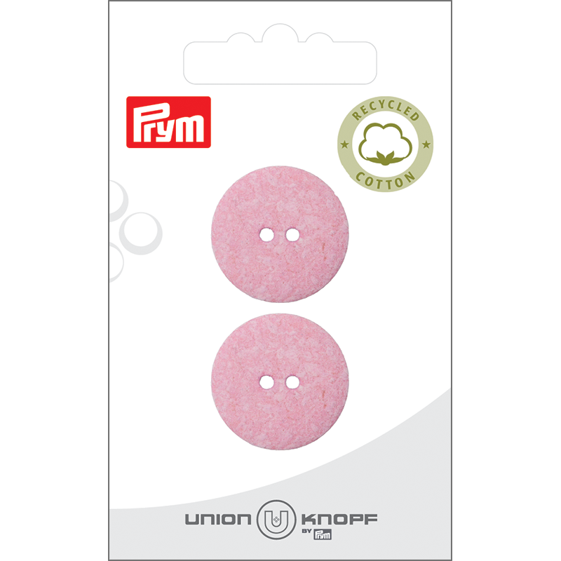 Prym Union Knopf Cott./Poly-Button Rec. 2L 23mm Rose - Pack of 2