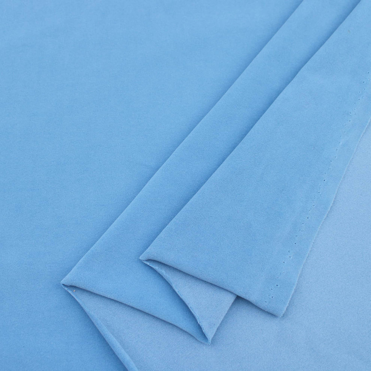 Upholstery Furnishing Fabric  - Chenille Feel Velvet Suede Blue