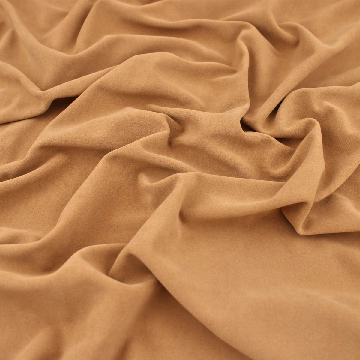 Upholstery Furnishing Fabric  - Chenille Feel Velvet Suede Brown