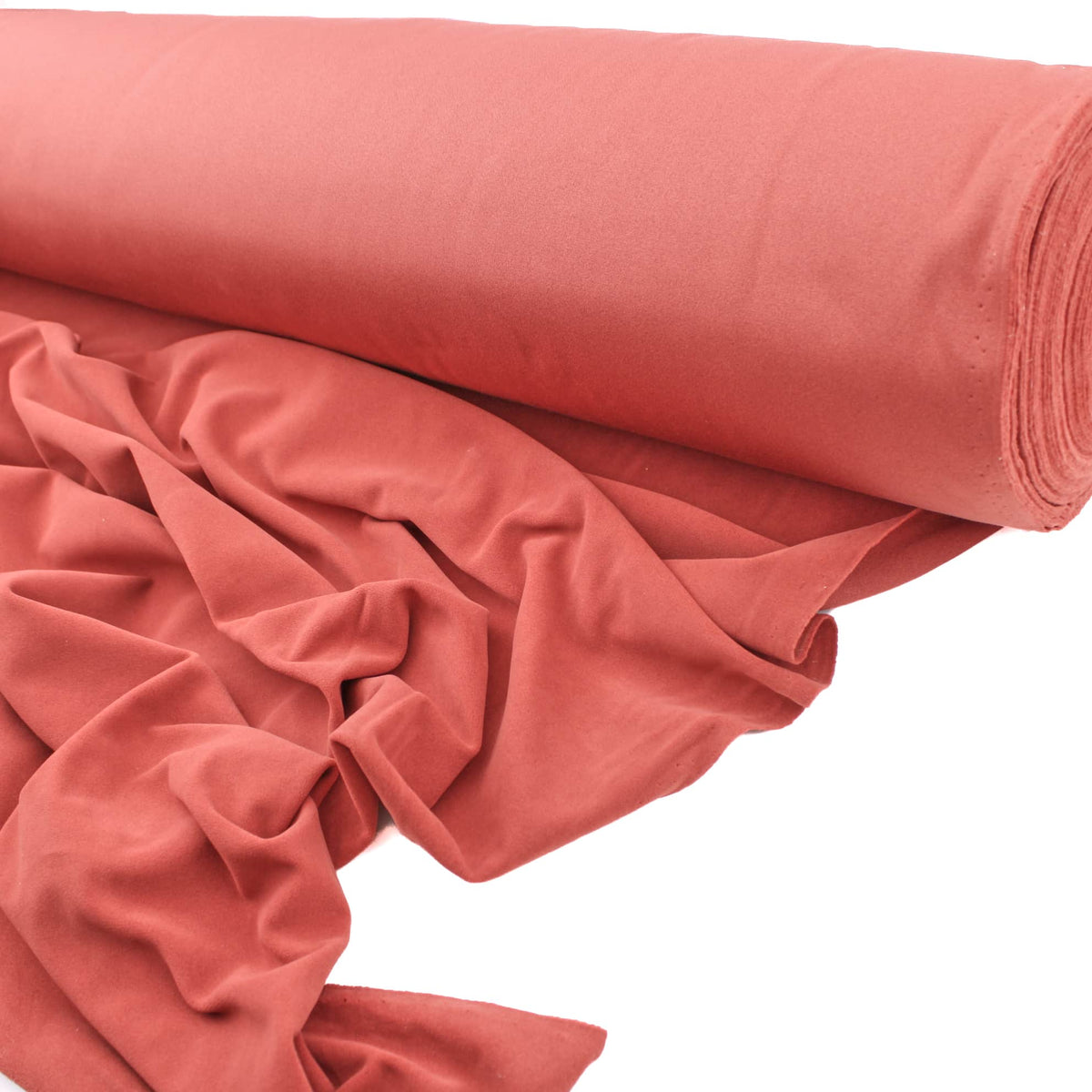 Upholstery Furnishing Fabric  - Chenille Feel Velvet Suede Red