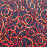 Chenille Velvet Navy Red Thick Swirls