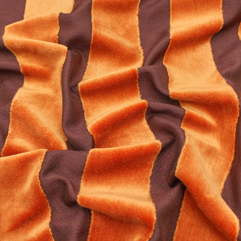 Chenille Wide Thick Stripes Orange